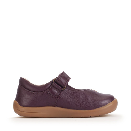 Start-Rite Fairy Tale, Burgundy leather girls rip-tape first walking shoes 0780_28